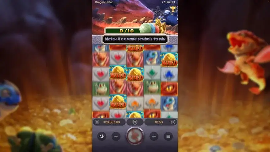 Ảnh bảng biểu tượng & tính năng game Dragon Hatch (slot PG) chơi tại LC79
