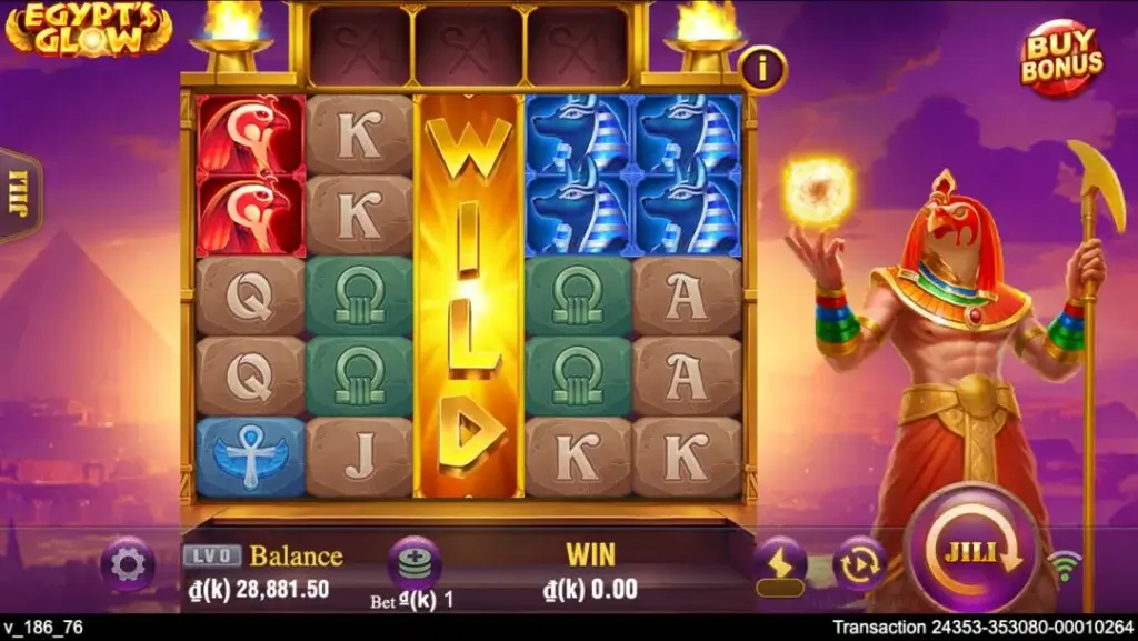 Ảnh giao diện chính game Egypt's Glow (slot JILI) chơi tại LC79
