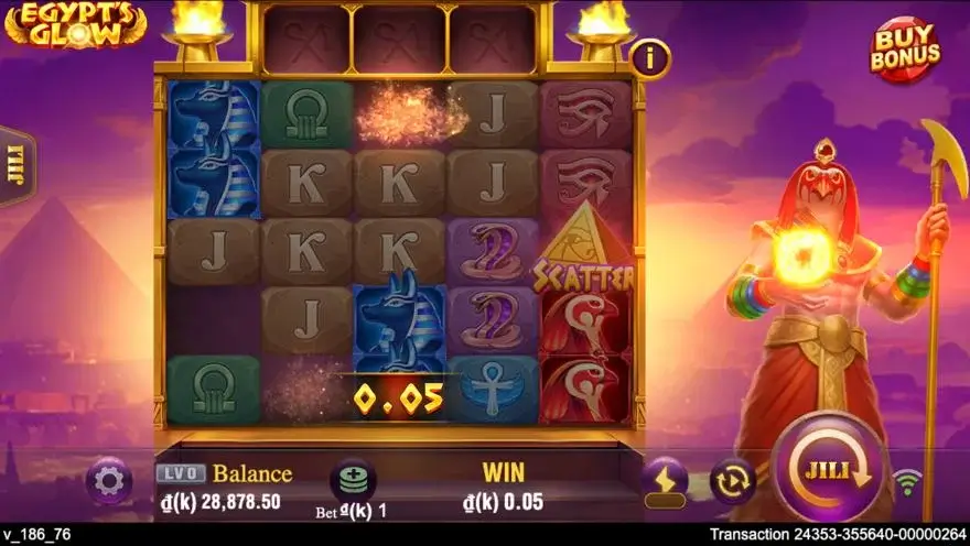 Ảnh màn hình gameplay game Egypt's Glow (slot JILI) chơi tại LC79