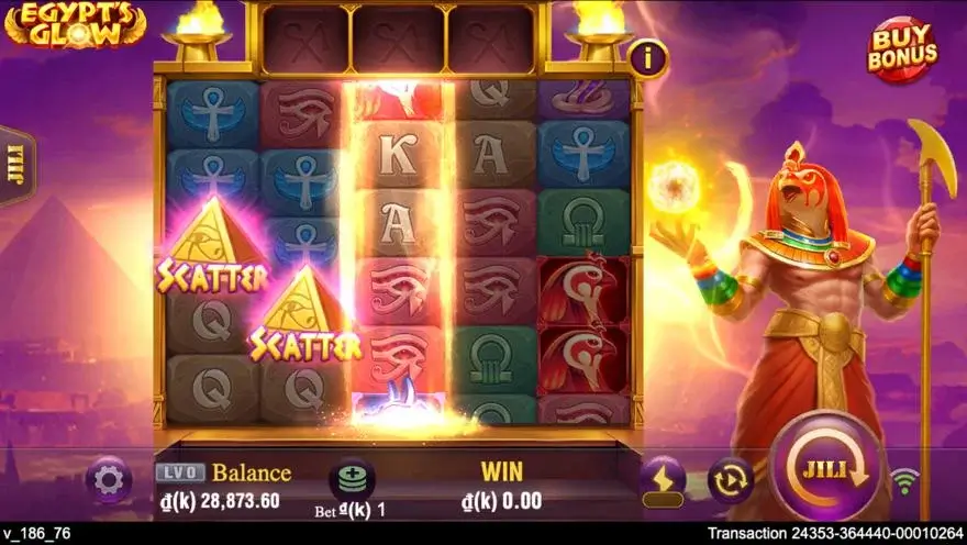 Ảnh bảng biểu tượng & tính năng game Egypt's Glow (slot JILI) chơi tại LC79