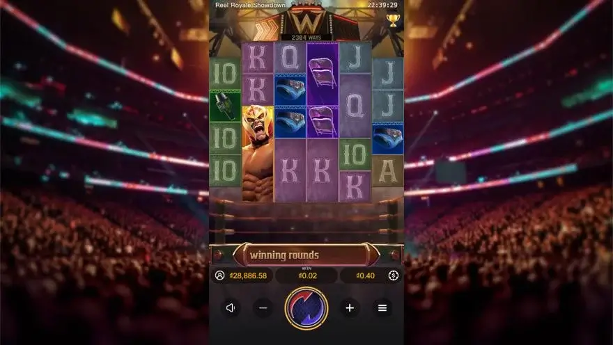 Ảnh bảng biểu tượng & tính năng game Reel Royale Showdown (slot PG) chơi tại LC79